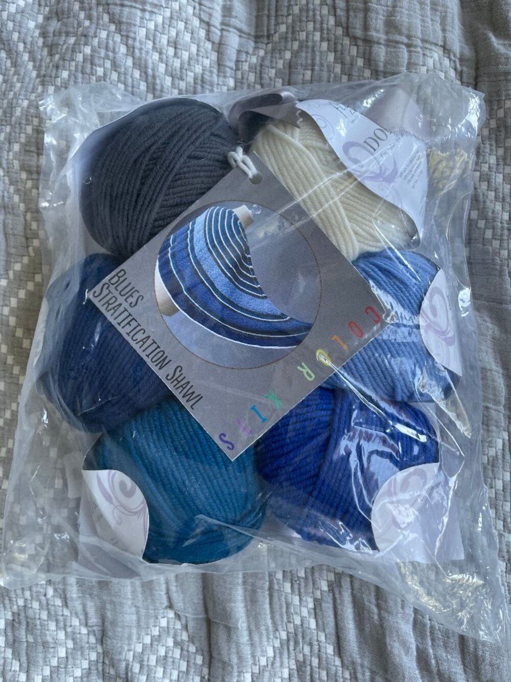 Universal Yarn Blues Stratification Shawl Kit Yarn and Pattern